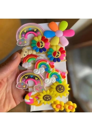 Batu Kız Bebek Ve Çocuk Figürlü Toka Seti Sarı
