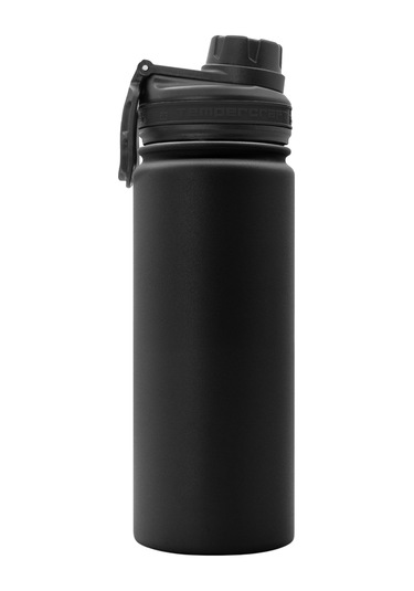 18 Oz Vakum Yalıtımlı Spor Şişesi Özel Lazer Oyulmuş Seçenekler Paslanmaz Çelik, Çift Duvarlı, Geniş Ağız Siyah - Boş Siyah