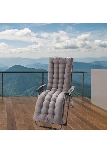 Suntek Rahat Polyester Bahçe Yatar Minderi Kalınlaşmış Mat Gri Bir