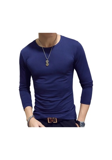 Snapbuy 2023 Erkek Uzun Kollu V Yaka Gevşek Fit T-shirt Sonbahar Giyimwhıte WHITE