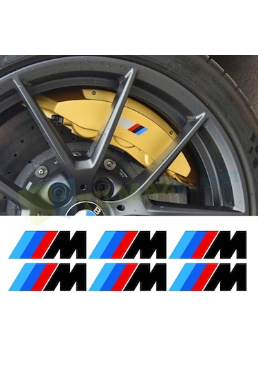 Bmw M Logo Kaliper Oto Sticker Yapıştırma Çıkartma Etiket 6 Adet Fiyatları  ve Özellikleri