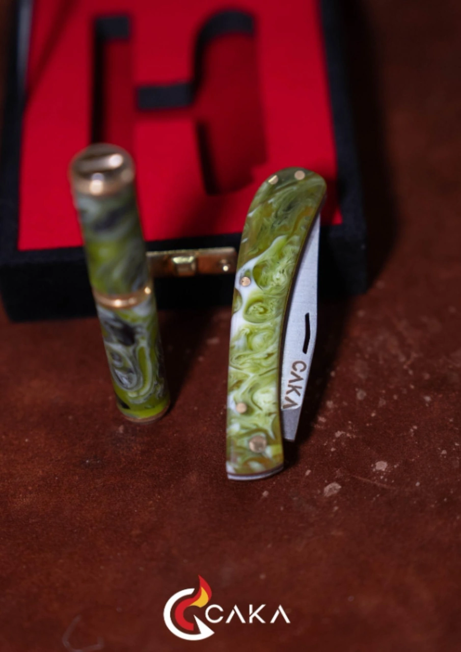 Caka Lighter Orıgın Premium Çakı & Çakmak Seti Yeşil Serisi Yeşil