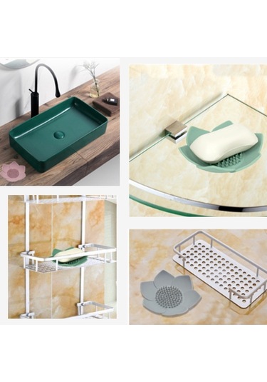 Banyo Ev Ve Yaşam Lotus Sabun Kutusu Sabun Tepsisi Tutacağı Kutu Konteyner, Yeşil