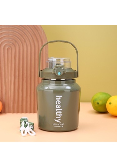 316 Paslanmaz Çelik Termos Bardak Büyük Kapasiteli Açık Taşınabilir Şeker Pipetli Bardak Çift Içecek Potu Göbek Fincan Jd7jz8 Yeşili