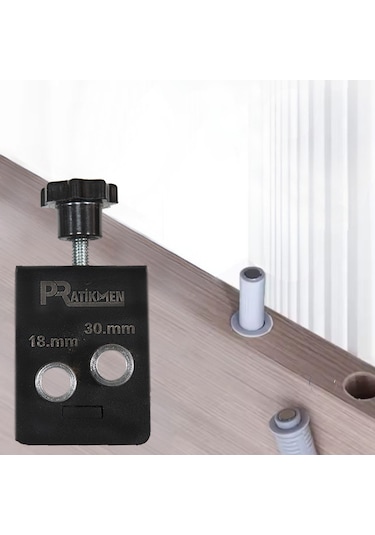 Bas Aç 18 Ve 30 Mm Orta Merkez Delik Delme Aparatı Siyah