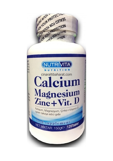 Nutrivita Kalsiyum Magnezyum Çinko 120 Tablet +D3 Vitamini