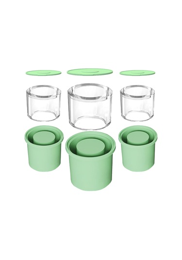 Yifomall Silikon Buz Kalıbı Seti - Ayrılabilir Kapaklı, Yeşil, 3 Parça, İçi Boş Buz Küpleri İçin Pratik Çözüm Çok Renkli