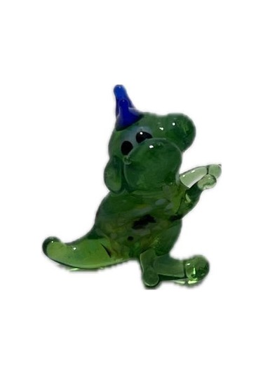 El Yapımı Mini Murano Cam Dinozor Biblo A161-09