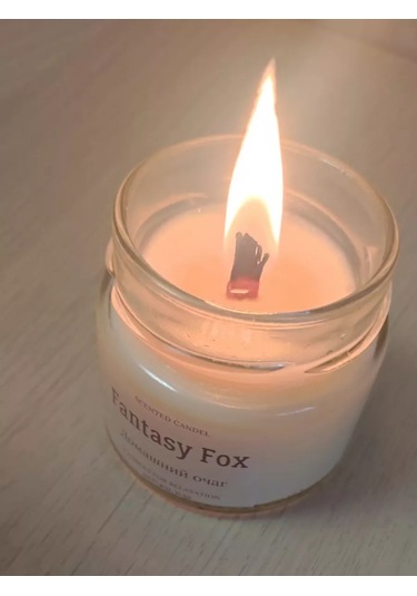 Fantasy Fox Ahşap Fitilli Kokusuz Mum 241319530 Beyaz