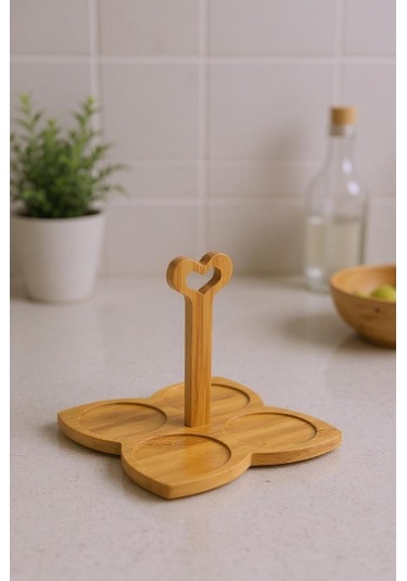 Bambum Fugu - Bambu Standlı 4'lü Kupa Seti Beyaz