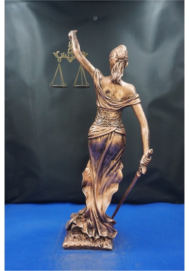 Themis Adalet Tanrıçası Heykeli 44 Cm Dekoratif Biblo, Ev & Ofis Aksesuarı Bakır