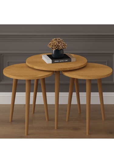 3 Lü Yuvarlak Zigon Sehpa Ahşap Ayaklı-sehpa01-petra