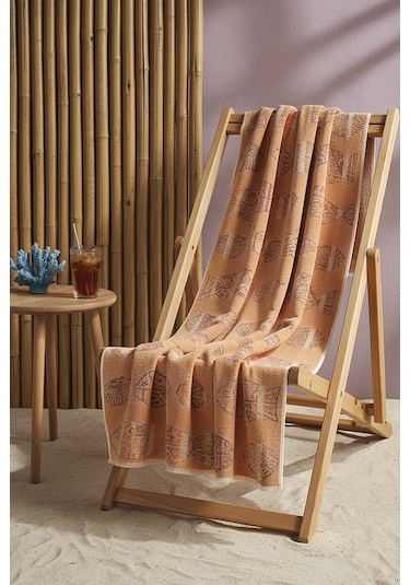 Turuncu Aztec %100 Pamuklu Plaj Havlusu 70x140 Cm Çok Renkli