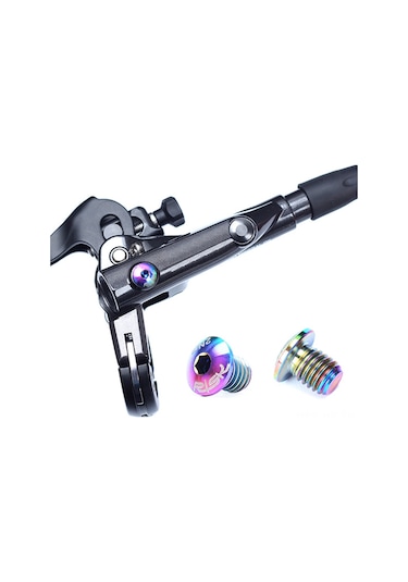 Reedark Bisiklet Hidrolik Fren Somun Seti, Titan Alyüminyum, Hafif Ve Dayanıklı, Renkli Gümüş/altın/gökkuşağı , 2 Adet