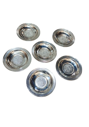 Bardak Altlığı Seti Bakır Bardak Tabağı 6 Adet Çay Bardağı Altlık