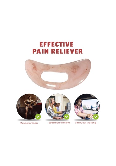 Vkemall Pembe El Tipi Reçine Gua Sha Masaj Aleti, Boyut: 18x6.9 Cm, Hafif Ve Ergonomik Tasarım