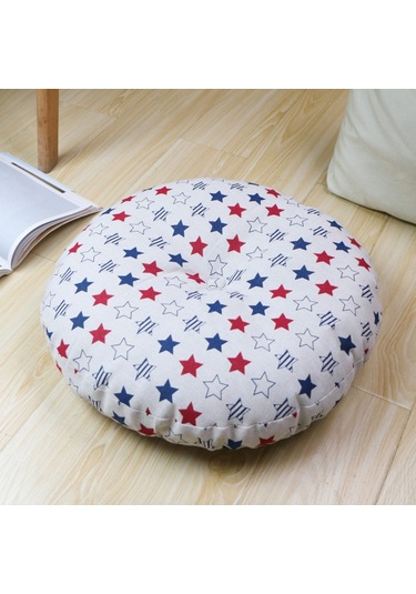 Zemin Koltuk Yastık Düz Renk Meditasyon Yoga İçin Uygun Yuvarlak 40cm-18 Ekru