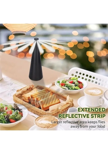 Şarj Edilebilir Dış Mekan Çok Fonksiyonlu Sinek Kovucu 360 Rotasyon Fan Tipi Black