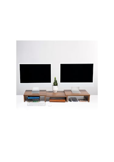 Çift Monitör Standı Bilgisayar Masaüstü Ekran Yükseltici