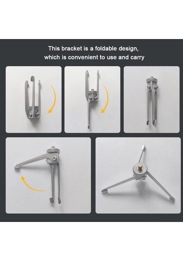 Teltree Çift Kullanımlı Katlanabilir Kameralı/çadır Lambası Tutucu, 1/4" İğne, Alüminyum-çelik Malzeme, Stüdyo/kamp Gümüş