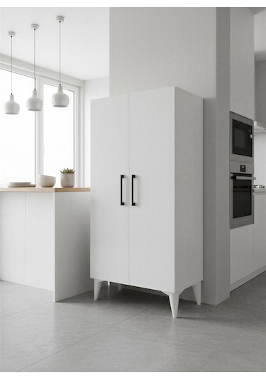 Aruat 4 Raf'lı Çok Amaçlı Kullanım Sunan Kapaklı Dolap 35 110 Beyaz