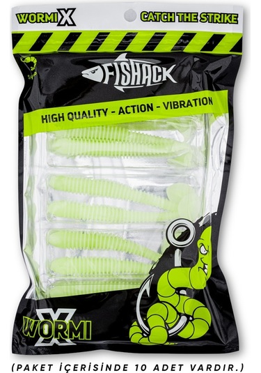 Silikon Kurt Yem - 4,2g 105mm - Turna/levrek Silikonu - 1 Adet - Glow - Karides Kokulu