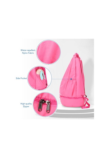 Skycıty Katlanabilir Bağcıklı Sırt Çantası Spor Salonu Çantası Islak Ve Kuru Bölmeli Yüzme Plaj Kampı İçin