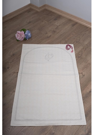 Seccade Naturel Düz Ham Keten Yumuşak Iç Dolgu 70x115 Vav Elif Bej