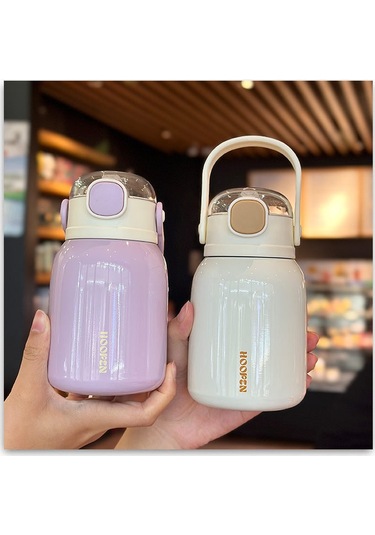 Jian Fan Paslanmazçelik Termos Bardak Saman Büyük Göbek Fincan Beyaz Beyaz