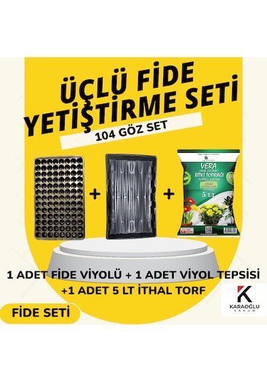 Fide Viyolü Viyol Tepsisi Ithal Torf Üçlü Set Fide Yetiştirme Seti Seçim Yapınız 104 Göz Yuvarlak