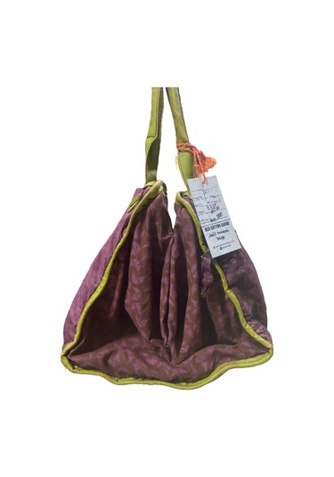 Kaliteli Eskitme Organik Vintage Salaş Desenli Günlük Gezi Seyahat Plaj Kadın Omuz El Çantası M Yeşil Mor