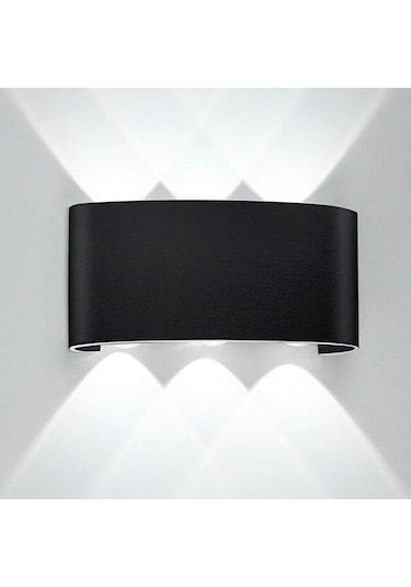 Dekoratif 10W Çift Yönlü Iç - Dış Mekan Siyah Kasa Amber Işık - 1 Adet Amber