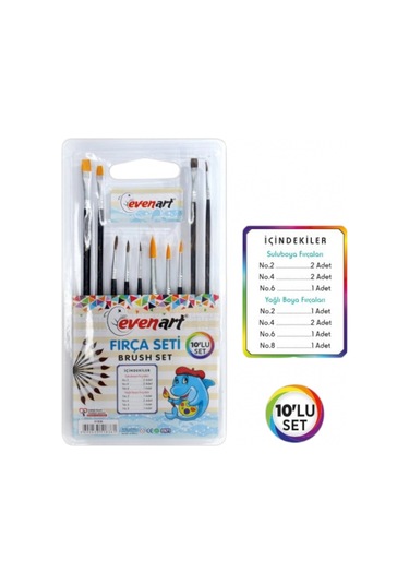 Evenart Suluboya Ve Yağlı Boya Fırçaları 10' Lu Set