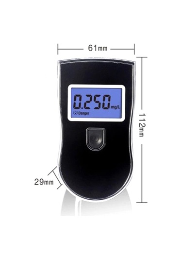 Konesam Taşınabilir Solunum Alkollü Testeri - Mavi Işıklı Ekranlı, Üç Ölçüm Birimi, 20 Değiştirilebilir Ağızlık Ve Kol Çantasıyla Siyah