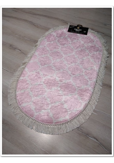 Banyo Eva2023-1Pembe 2'Li Klozet Takımı Oval Banyo Paspası Pembe