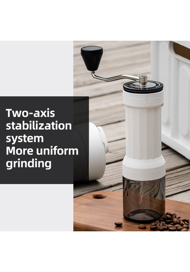 Qingmipy 40 Seviye Ayarlı Manuel Kahve Değirmeni - Paslanmaz Çelik Bıçaklı, Taşınabilir Kamp & Seyahat İçin Siyah