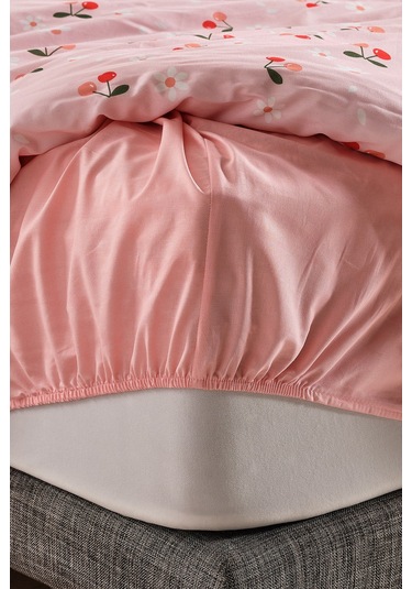 Ranforce Joyful Cherry Nevresim Takımı Tek Kişilik Pembe