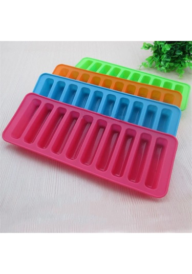 Yaratıcı Silikon Buz Küpü Tepsi Kalıp Parmak 10 Izgara Çikolata Mavi