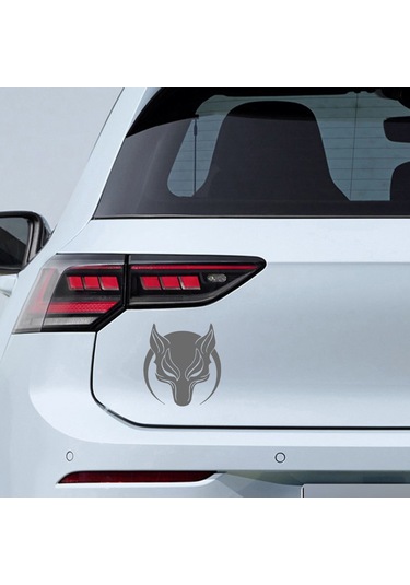 Börü Sticker - Kurt Sticker - Oto Sticker - 20cmx22cm - Gri