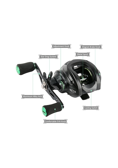 Dianziye Sol El Metal Bobinlu Baitcasting Olta Makinesi - 5 Kg Sürükleme Gücü Ve 7.2:1 Dişli Oranı İle Pürüzsüz Performans