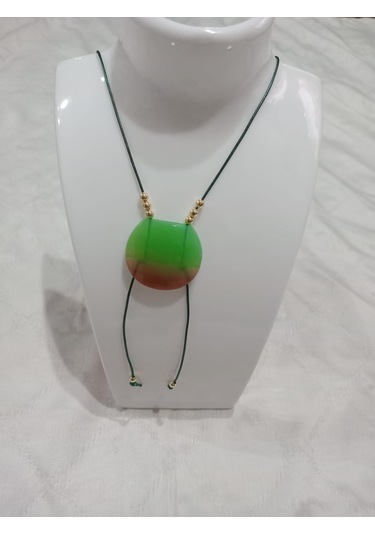 Deri İpli Yeşil Kolye Yeşil