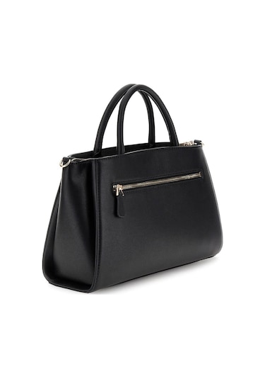 Kadın Metal Aksesuarlı Yapılandırılmış El Çantası - Siyah Siyah