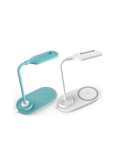 Monyee Beyaz 10w Hızlı Kablosuz Şarj Cihazı İle 3 Seviye Dokunmatik Gündüz/gece Lambası, Telefon Tutucu, Usb Kablolu Pil Yok