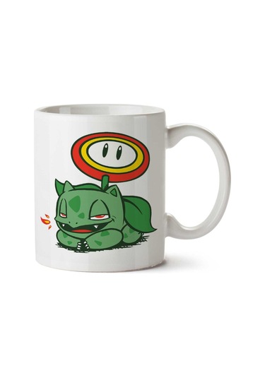 Pokemon Firesaur Bulbasaur İki Tarafı Baskılı Kupa Bardak Çok Renkli