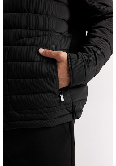 DeFacto Slim Fit Dar Kesim Dik Yaka Fermuarlı Mont D7497AX25SPBK27