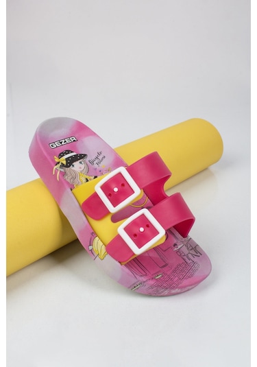 Kız Çocuk Prenses Temalı Terlik-5702-pembe Pembe