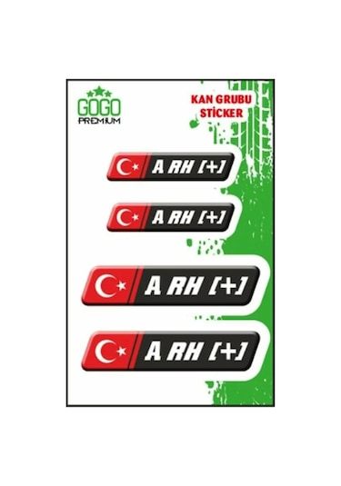Gogo Kan Grubu A Rh + Siyah Dörtlü Damla Etiket Iı