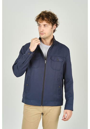 Lucas Erkek Hakim Yaka Cep Detaylı Mevsimlik Spor Mont 2734 Lacivert Lacivert