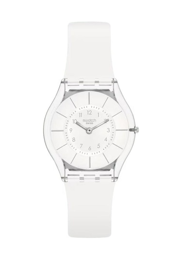 Ss08k102-s14 Swatch White Classiness Kadın Kol Saati Ss08k102-s14 Şeffaf