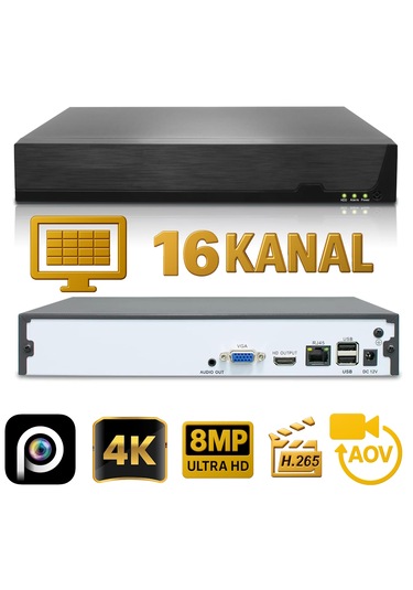 Hieasy 4 Kameralı 8mp Nvr Güvenlik Seti 256gb Ssd Dahil 4k Aov Ptz Kontrol H.265+ 7/24 Kayıt